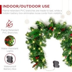 Best Choice Products 9ft Pre-Lit Pre-Decorated Garland w/ PVC Branch Tips, 50 Lights, Pine Cones, Berries 12 Best Choice Products 9ft Pre-Lit Pre-Decorated Garland w/ PVC Branch Tips, 50 Lights, Pine Cones, Berries -Outlet Xmas Decor Tree Store GUEST f56673d3 78e1 4f13 95dd 3b83a93f3aa8