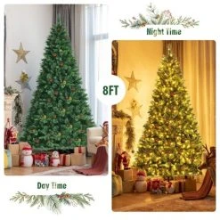 Costway 8ft Pre-lit Hinged Artificial Christmas Tree w/ Pine Cones & Red Berries 16 Costway 8ft Pre-lit Hinged Artificial Christmas Tree w/ Pine Cones & Red Berries -Outlet Xmas Decor Tree Store GUEST f6900a41 6c8c 478a 8a67 40a8874aecaf