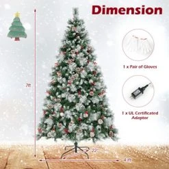 Costway 7 FT Pre-Lit Artificial Christmas Tree Hinged with Pine Needles 400 LED Lights 12 Costway 7 FT Pre-Lit Artificial Christmas Tree Hinged with Pine Needles 400 LED Lights -Outlet Xmas Decor Tree Store GUEST f70044a0 bc49 4ccd 892e 0921d9d702a0