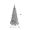 Vickerman Silver Tinsel Fir Slim Artificial Christmas Tree