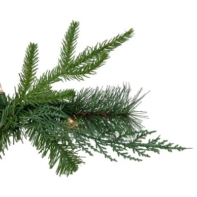 Northlight 6' x 18" Pre-Lit Mixed Pine Artificial Christmas Icicle Garland, Clear Lights 3 Northlight 6' x 18" Pre-Lit Mixed Pine Artificial Christmas Icicle Garland, Clear Lights