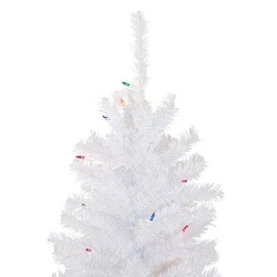 Northlight 4' Pre-Lit Woodbury White Pine Slim Artificial Christmas Tree, Multi Lights 6 Northlight 4' Pre-Lit Woodbury White Pine Slim Artificial Christmas Tree, Multi Lights - Image 4