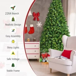 Costway 9ft Pre-Lit Artificial Hinged Christmas Tree w/8 Modes LED Lights and Foot Pedal -Outlet Xmas Decor Tree Store GUEST f7536da9 3dde 4a73 a65e 4b05fe9b2dab