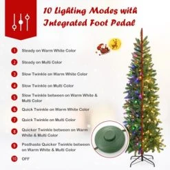 Tangkula Full Artificial Christmas Tree Pre-lit Christmas Tree w/Warm White & Multi-color LED Lights Foldable Metal Stand -Outlet Xmas Decor Tree Store GUEST f7588588 14cc 401a b457 fa54fb226f2e