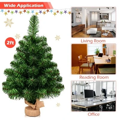 Costway 2Ft Season Decoration PVC Artificial Small Christmas Tree 9 Costway 2Ft Season Decoration PVC Artificial Small Christmas Tree - Image 7