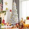 Costway 7ft Unlit Artificial Slim Christmas Pencil Tree w/ Metal Stand White -Outlet Xmas Decor Tree Store GUEST f7731f96 19f3 4a2d 9d41 e2d47c201d60