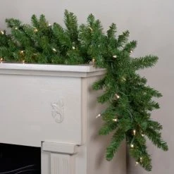 Northlight 9' x 12" Pre-Lit Eastern Pine Artificial Christmas Garland - Clear Lights