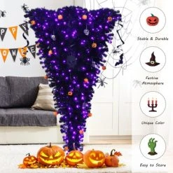 Tangkula Black Upside Down Artificial Christmas Tree Pre-lit Halloween Tree Faux-Pine Christmas Tree w/ Purple LED lights 15 Tangkula Black Upside Down Artificial Christmas Tree Pre-lit Halloween Tree Faux-Pine Christmas Tree w/ Purple LED lights -Outlet Xmas Decor Tree Store GUEST f7fe52a6 4fe0 43d5 a9c8 1fb2b5647468