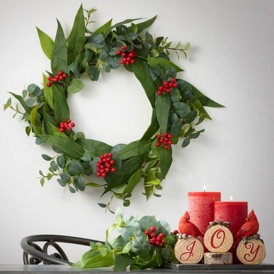 Sullivans Artificial Eucalyptus Leaf Berry Stem Multicolor 29"H 4 Sullivans Artificial Eucalyptus Leaf Berry Stem Multicolor 29"H - Image 2