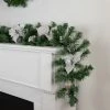 Northlight 6' x 9" Unlit Silver Poinsettia and Pinecone Artificial Christmas Garland