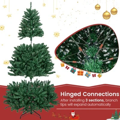 Costway 6ft Hinged Artificial Christmas Tree Unlit Douglas Full Fir Tree w/ 1355 Tips 9 Costway 6ft Hinged Artificial Christmas Tree Unlit Douglas Full Fir Tree w/ 1355 Tips - Image 7