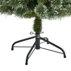 Nearly Natural Pre-Lit LED Slim Snow Flocked Tip Wisconsin Pine Artificial Christmas Tree Clear Lights -Outlet Xmas Decor Tree Store GUEST f89b4faa 6fd7 41a2 8bab 1a2e520154bb