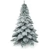 Costway 7.5 ft Snow Flocked Artificial Christmas Tree Hinged Alaskan Pine Tree Holiday