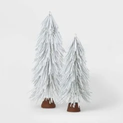 2' Pre-Lit Battery Operated LED Flocked Glitter Mini Artificial Christmas Tree White Lights - Wondershop™