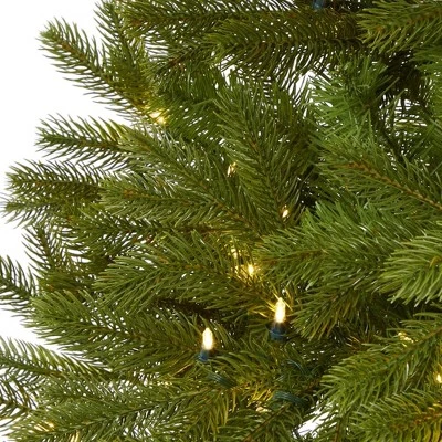 6ft Nearly Natural Pre-Lit LED Cambridge Spruce Flat Back Artificial Christmas Tree Warm White Lights 5 6ft Nearly Natural Pre-Lit LED Cambridge Spruce Flat Back Artificial Christmas Tree Warm White Lights - Image 3