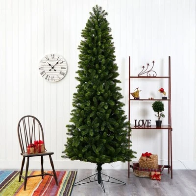 Nearly Natural 8' Pre-Lit LED Slim Virginia Spruce Artificial Christmas Tree Multifunctional Clear Lights 8 Nearly Natural 8' Pre-Lit LED Slim Virginia Spruce Artificial Christmas Tree Multifunctional Clear Lights - Image 6