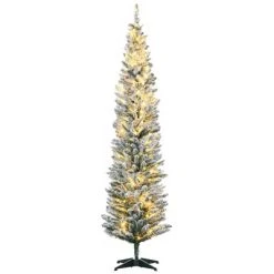 HOMCOM Pre-Lit Slim Noble Fir Artificial Christmas Tree with Realistic Branches, Warm White LED Lights and Tips, Green 17 HOMCOM Pre-Lit Slim Noble Fir Artificial Christmas Tree with Realistic Branches, Warm White LED Lights and Tips, Green -Outlet Xmas Decor Tree Store GUEST f9bd5caa 3b13 4697 9fa1 77d2076e2c33