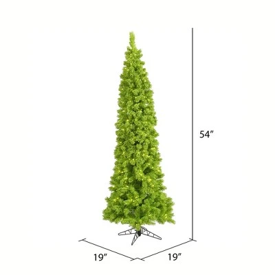Vickerman Flocked Lime Pencil Fir Artificial Christmas Tree 3 Vickerman Flocked Lime Pencil Fir Artificial Christmas Tree