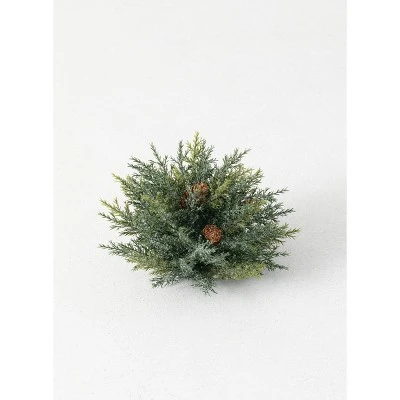 Sullivans Artificial Frosted Arborvitae Orb 7"H Green 3 Sullivans Artificial Frosted Arborvitae Orb 7"H Green
