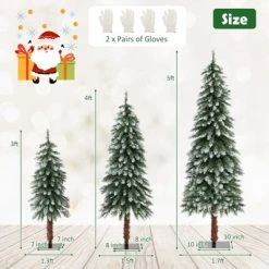 Costway Pre-Lit Christmas Tree Set of 3 Slim Artificial Lighted Xmas Decoration 3/4/5 FT -Outlet Xmas Decor Tree Store GUEST fe0586a5 1ae1 4b59 9f37 616f828fcaf1