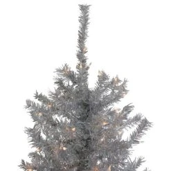Northlight 7.5' Pre-Lit Silver Tinsel Pine Slim Artificial Christmas Tree - Clear Lights -Outlet Xmas Decor Tree Store GUEST fe431c02 fbfd 4bb1 851c 29bf455be7d0