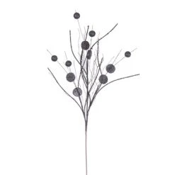 Vickerman 33" Ball and Coin Glitter Twig Spray -Outlet Xmas Decor Tree Store GUEST ff13a987 dc88 46fd bf23 5fd2823fa1a7